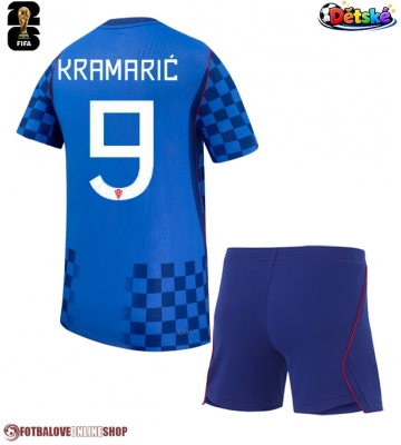 Chorvatsko Andrej Kramaric #9 Venkovní dres komplet pro Děti MS 2026 Krátkým Rukávem (+ Krátké kalhoty)